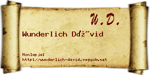 Wunderlich Dávid névjegykártya