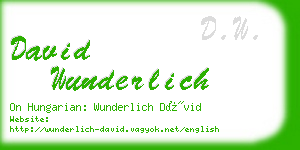 david wunderlich business card